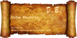 Dohm Beatrix névjegykártya